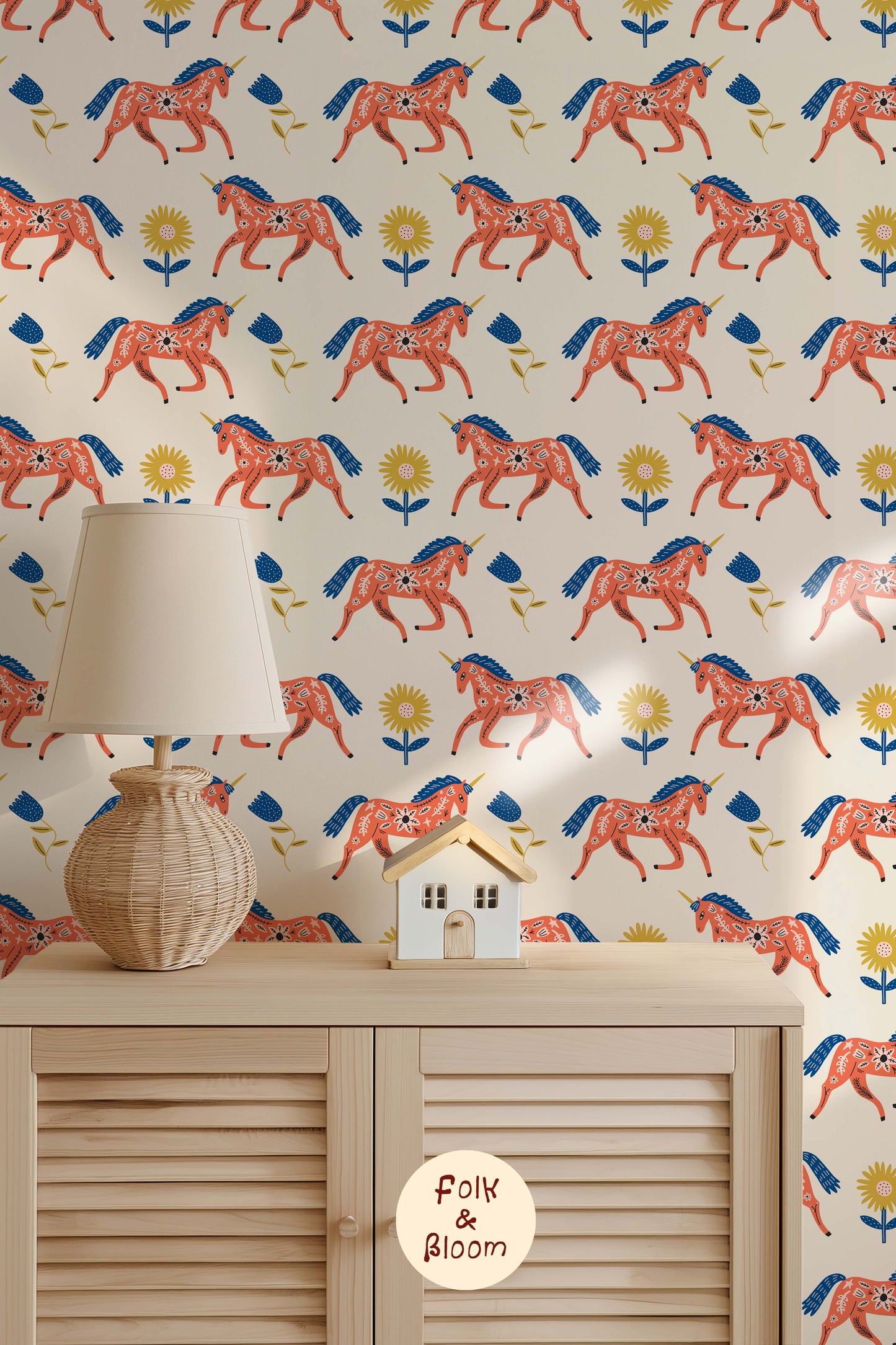 Children's wallpaper on roll - Star Horses