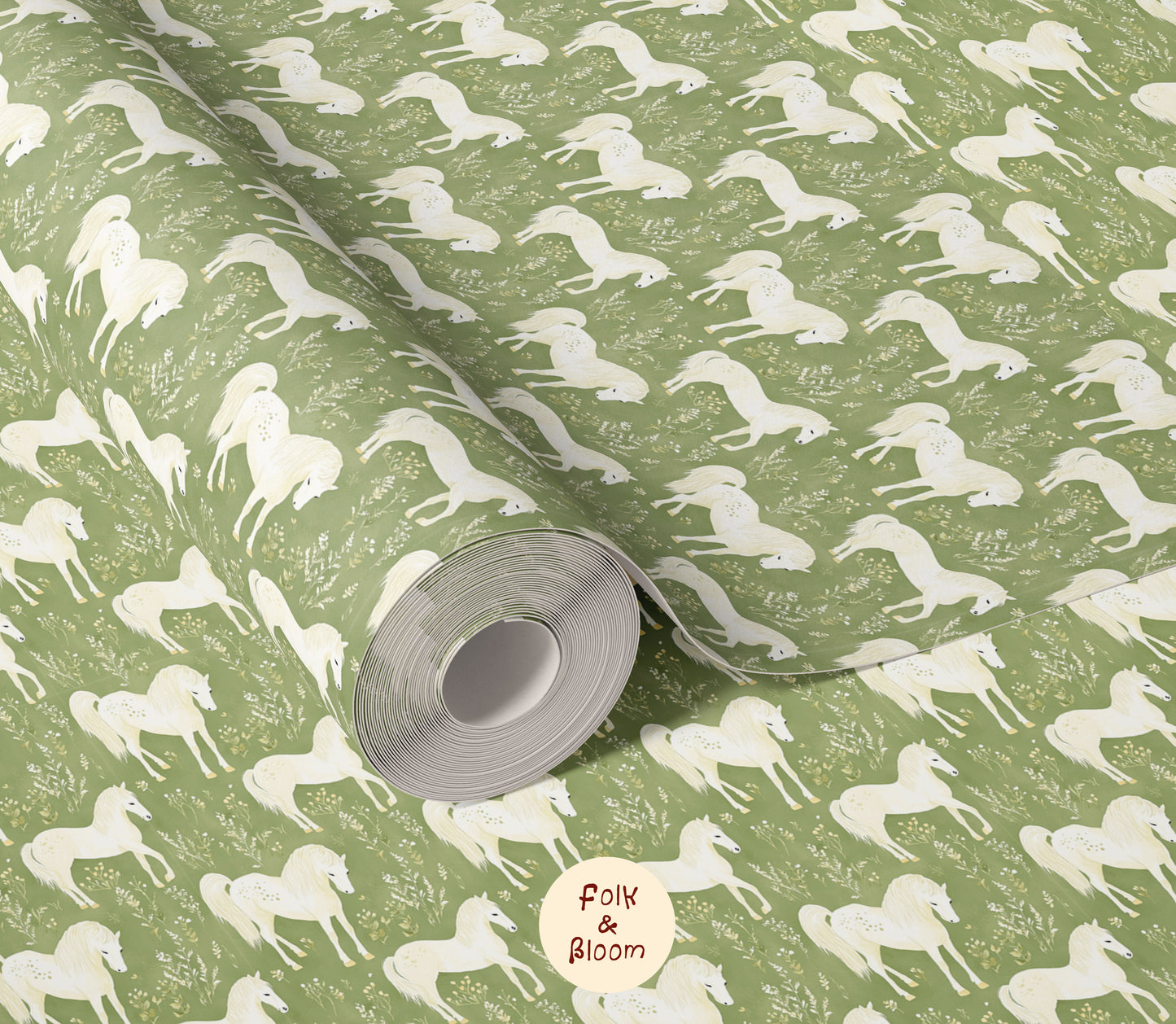 Children's wallpaper on roll - Horses