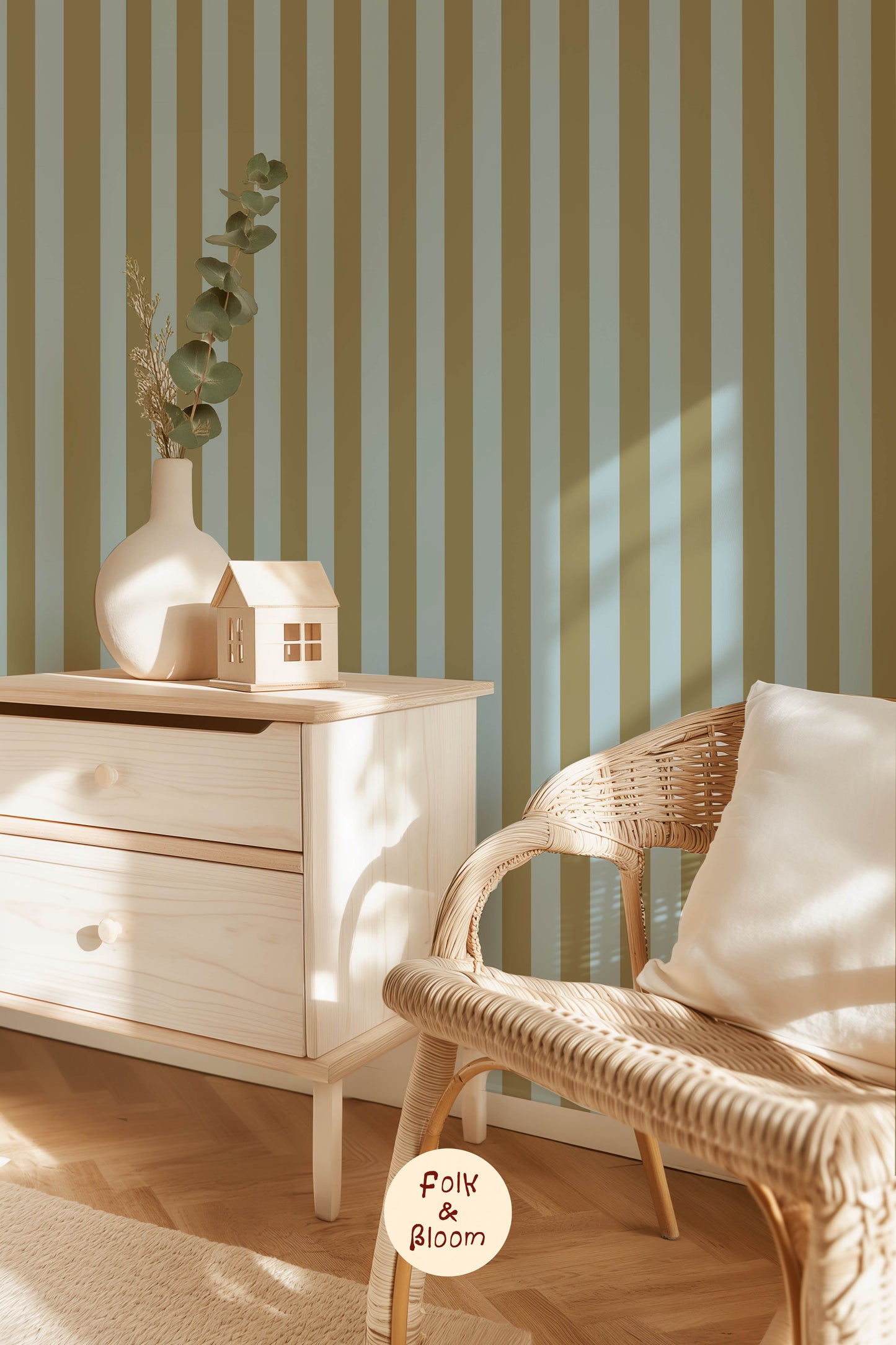 striped wallpaper for boys room and nursery
