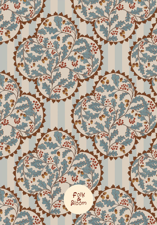 Children's Wallpaper - Damask Stripes