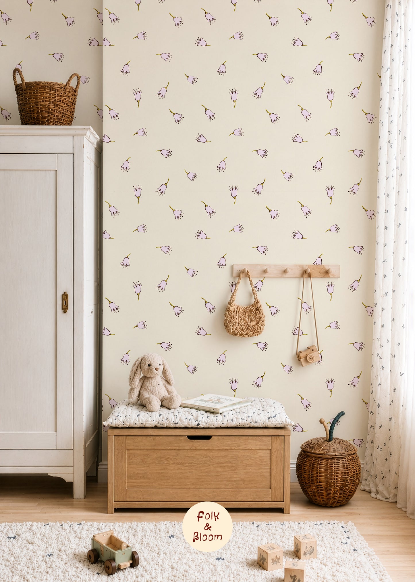 Children's Wallpaper - Pink Flowers