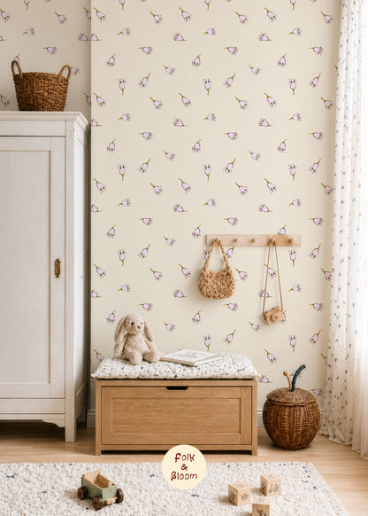 Children's Wallpaper - Pink Flowers