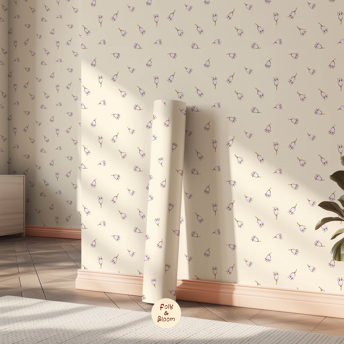 Children's Wallpaper - Pink Flowers