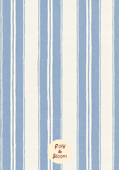 Children's wallpaper on roll - Stripes classic blue