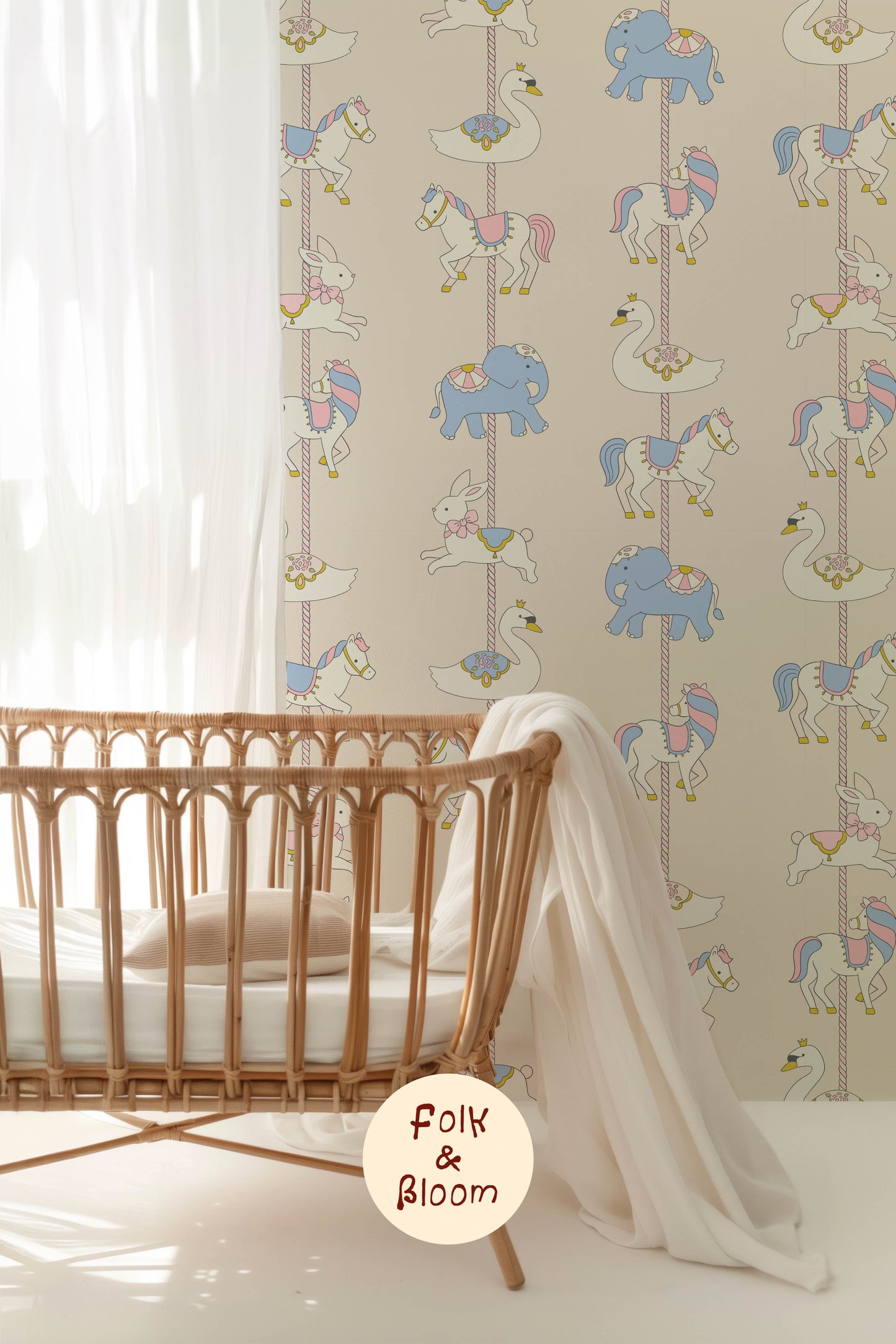 Children's wallpaper on roll - Carousel