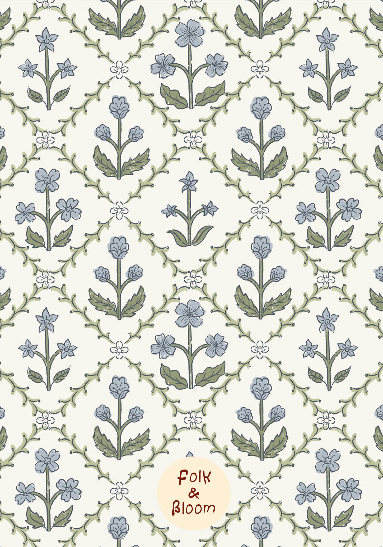 Children's wallpaper on roll - India Blue