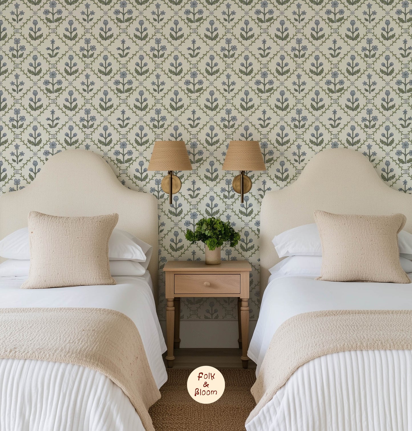 Children's wallpaper on roll - India Blue