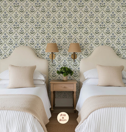 Children's wallpaper on roll - India Blue