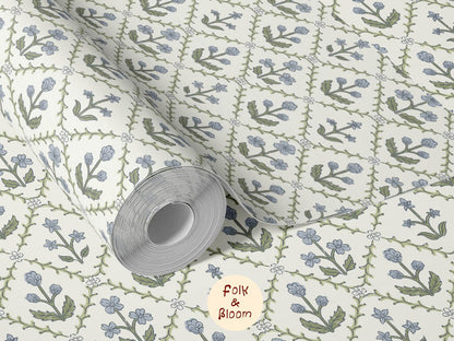 Children's wallpaper on roll - India Blue