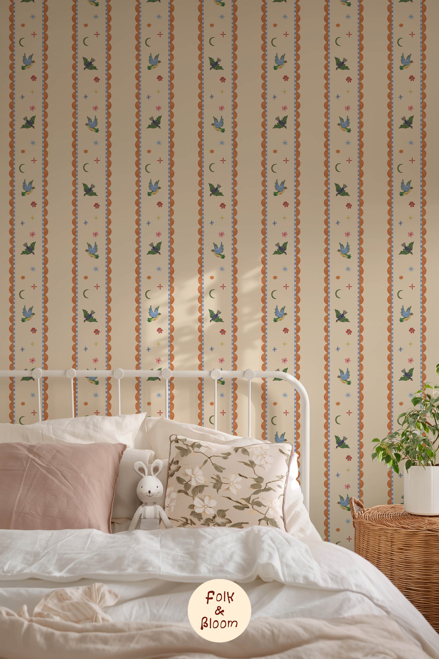 Children's wallpaper on roll - Magic Birds