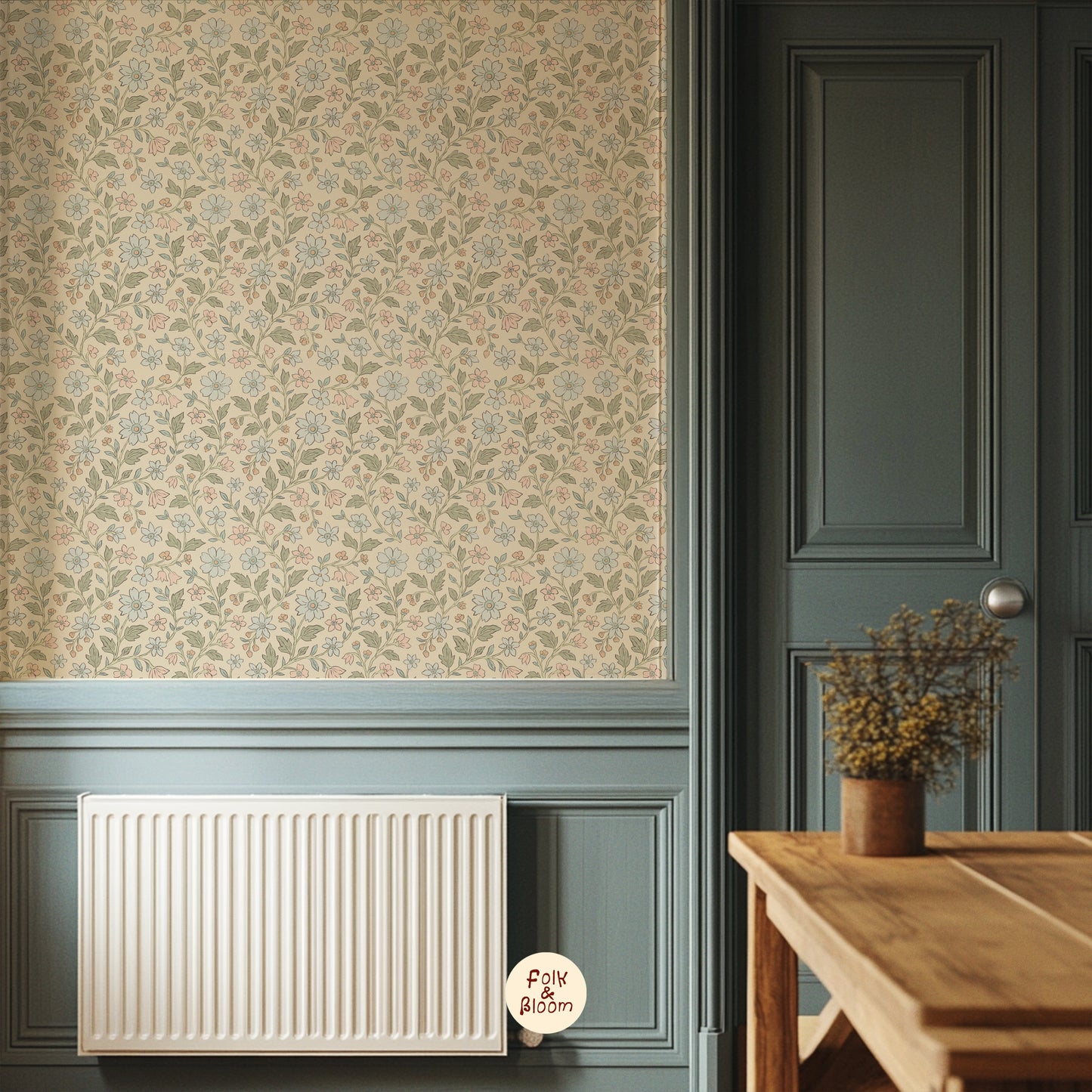 Children's wallpaper on roll - Cottage Meadow