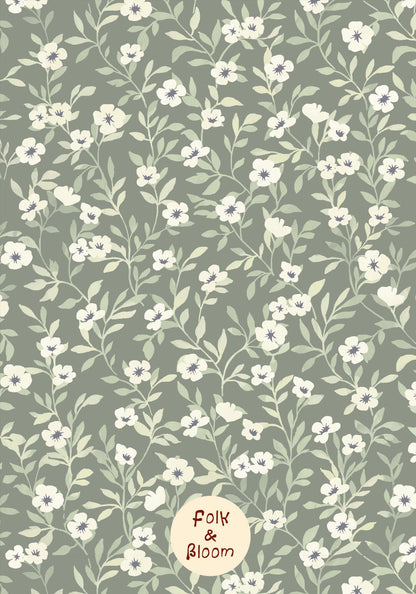 Children's wallpaper on roll - Meadow Green