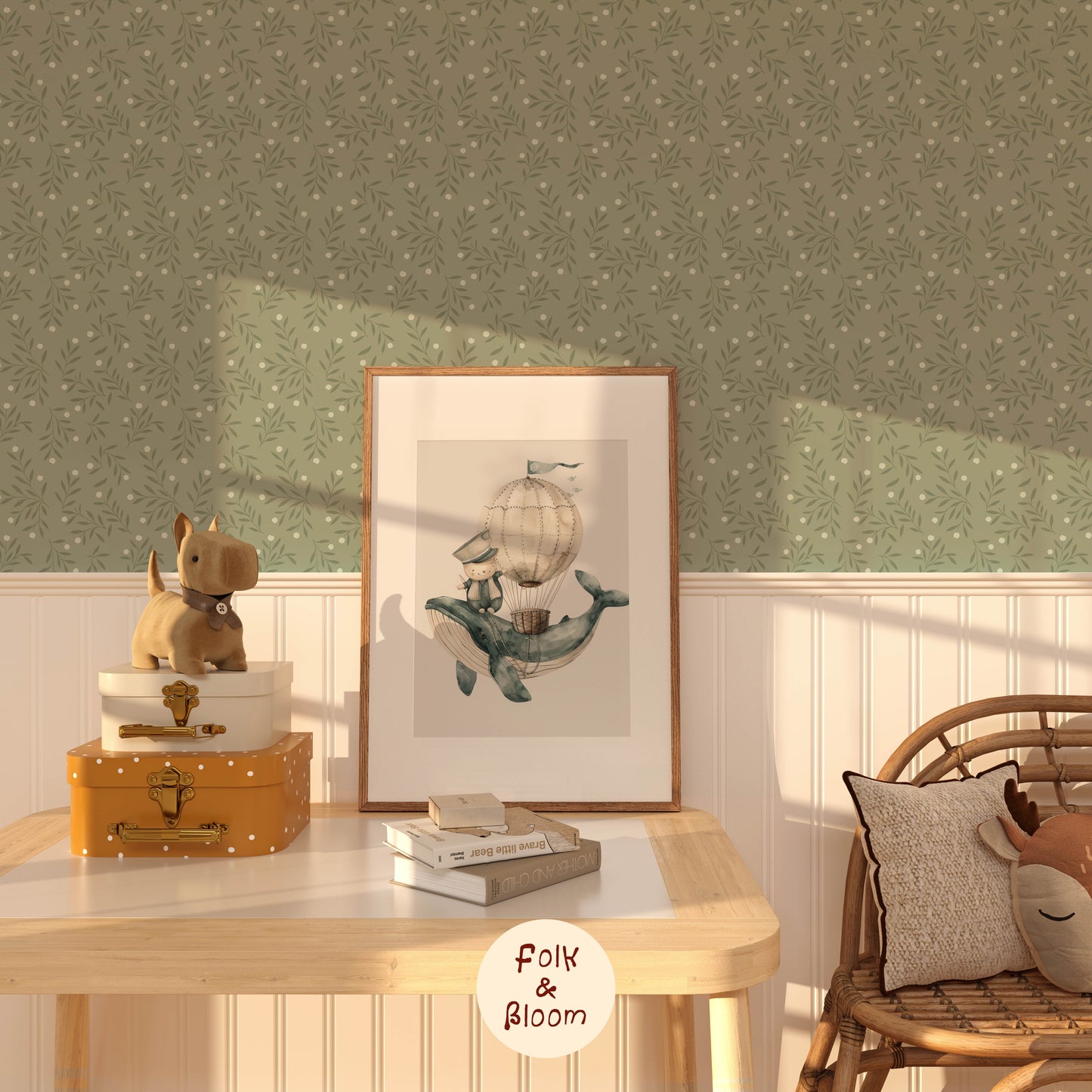 Children's wallpaper on roll - Millie Green