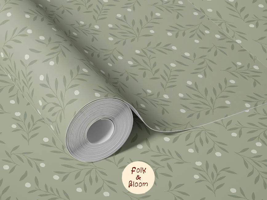Children's wallpaper on roll - Millie Green