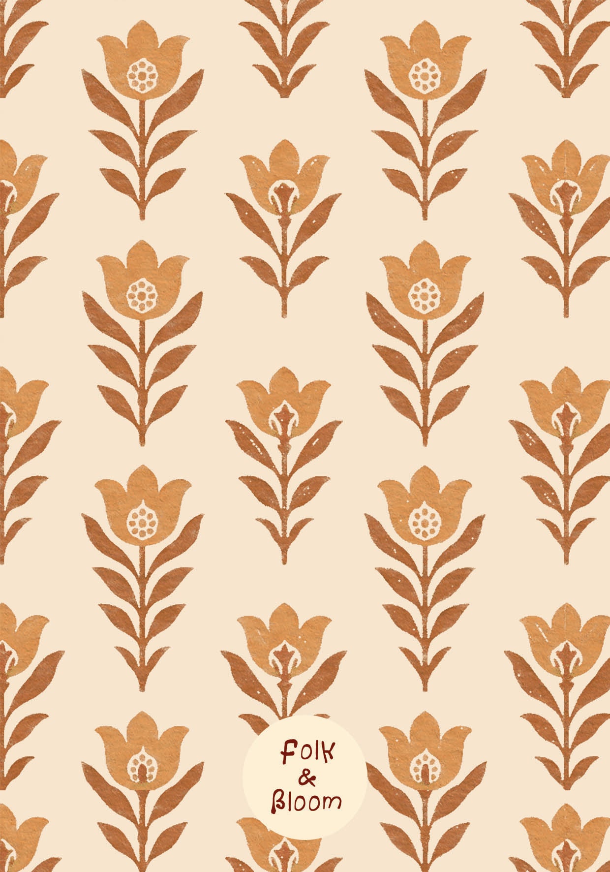 Children's wallpaper on roll - Monica Warm orange