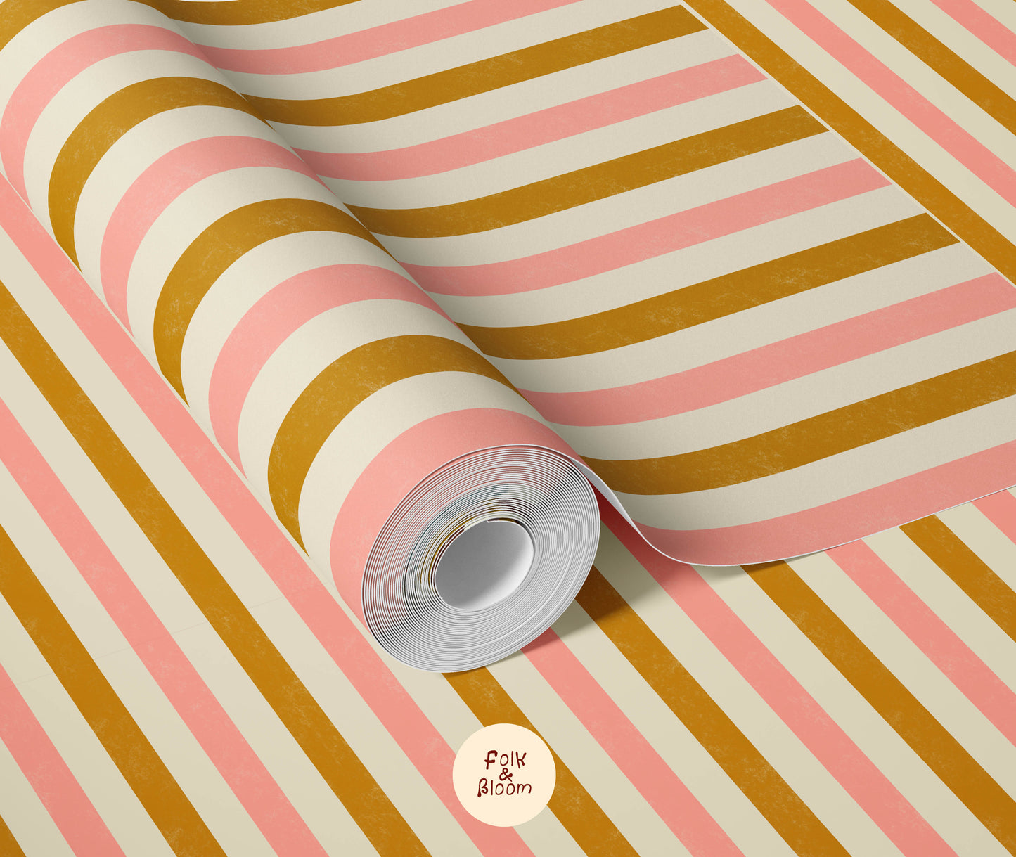 Nursery wallpaper on roll - Multicolor Stripe