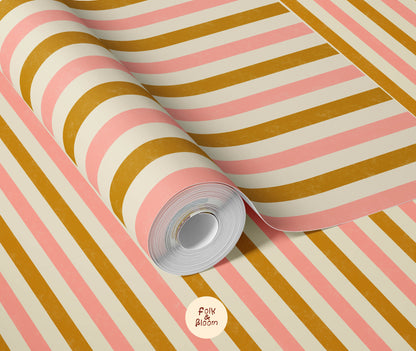Nursery wallpaper on roll - Multicolor Stripe