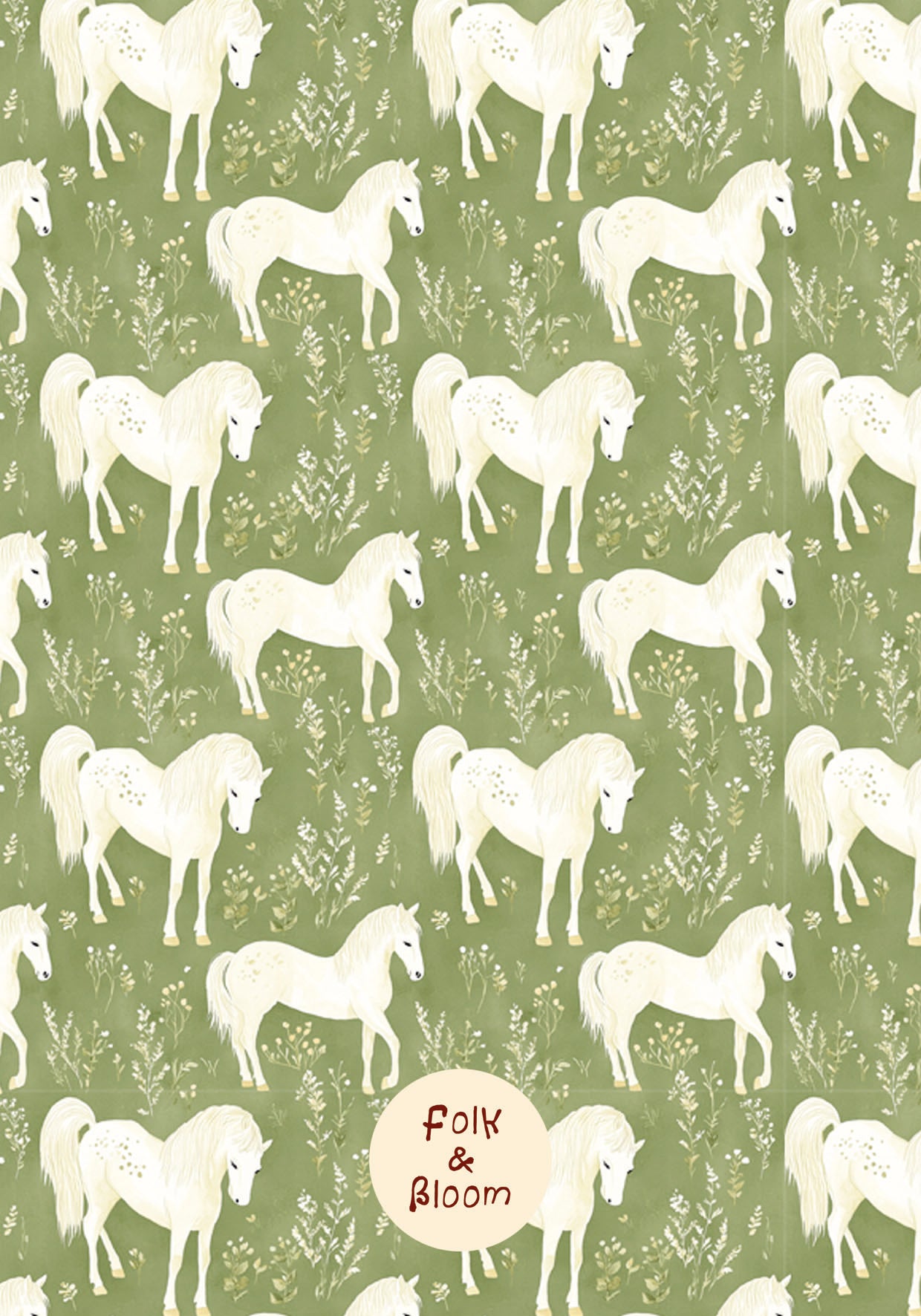 Children's wallpaper on roll - Horses