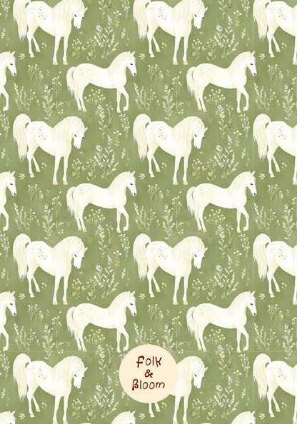 Children's wallpaper on roll - Horses