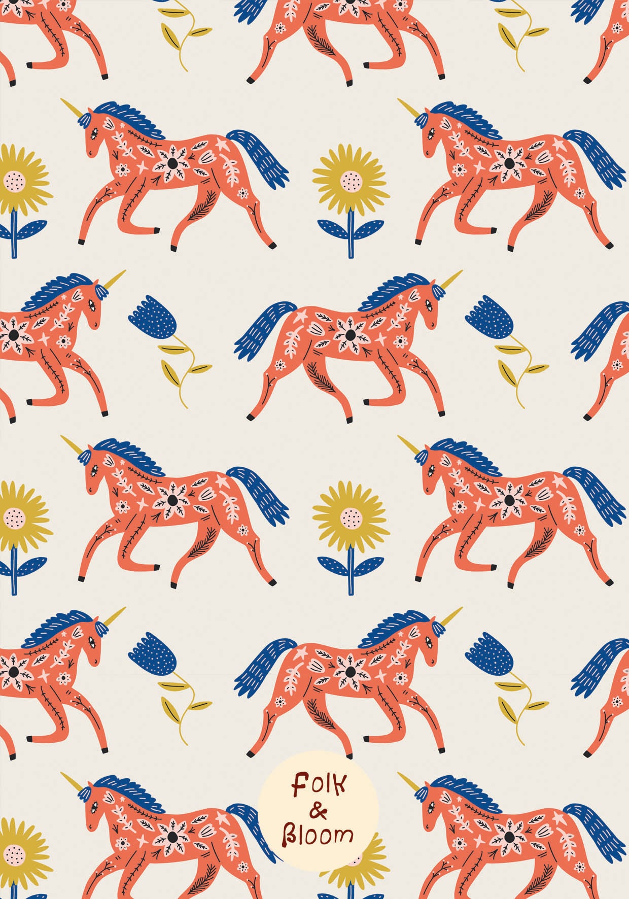 Children's wallpaper on roll - Star Horses