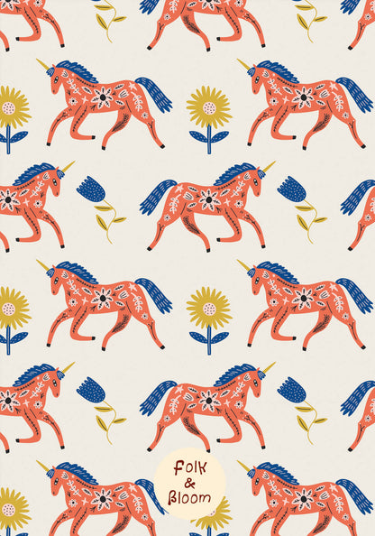 Children's wallpaper on roll - Star Horses