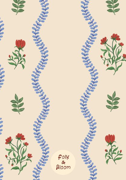 Children's wallpaper on roll - Poppy