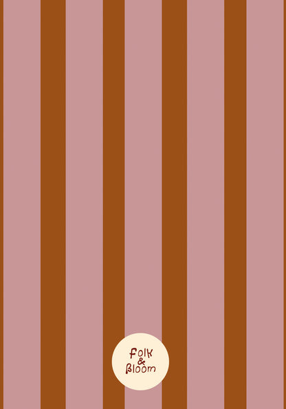 Stripes Pink & Rust — Children's Wallpaper